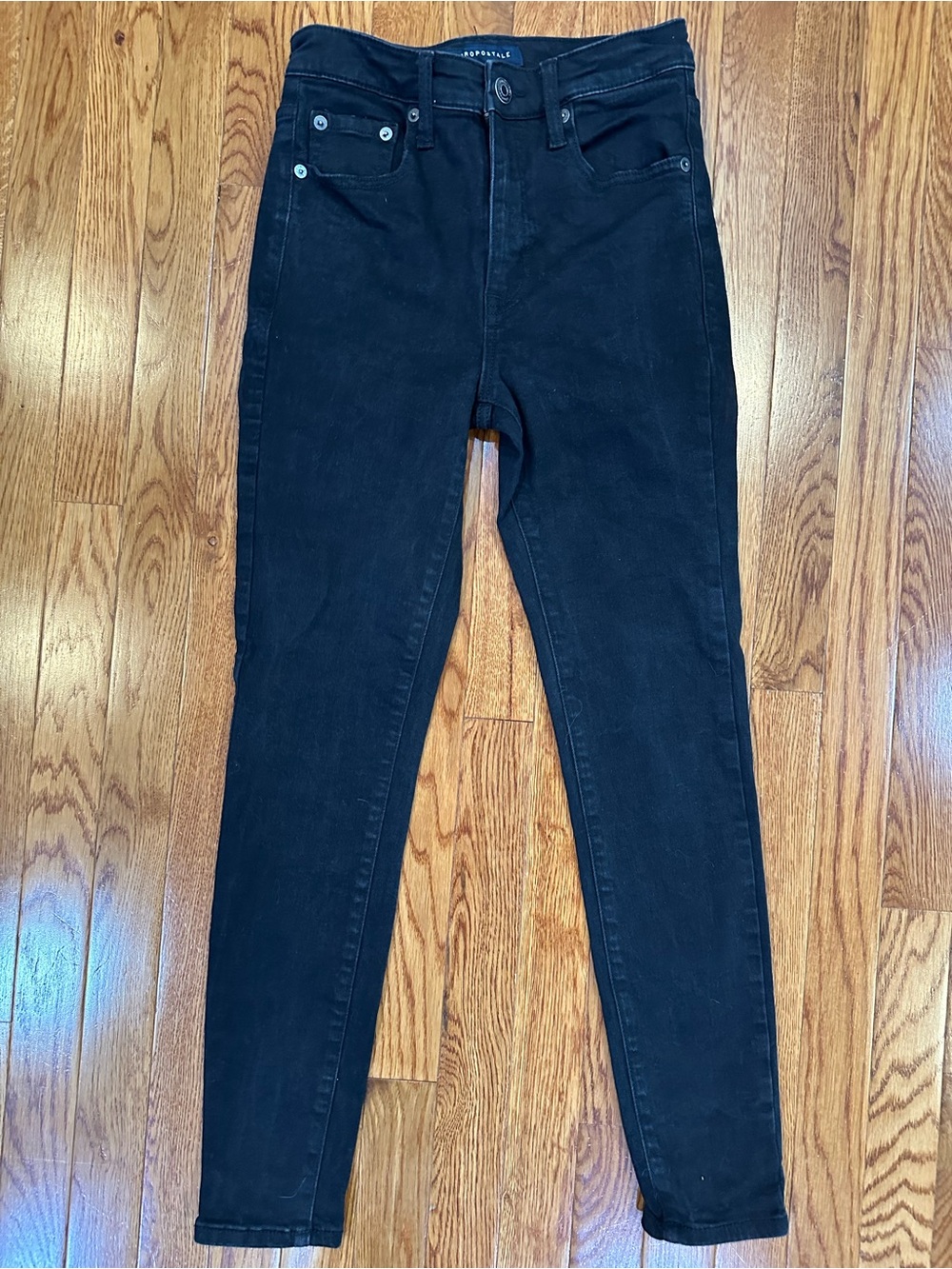 Aeropostale black super high rise ankle jeggings women’s size 4R EUC